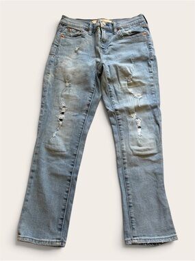 GAP 1969 Best Girlfriend Distressed Jeans Light Wash Size 24 Petite Grunge Indie